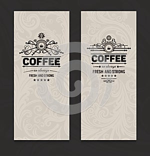 Set of two vector trendy coffee posters