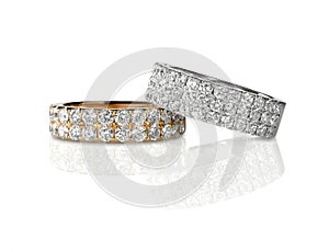Set of two wedding band rings