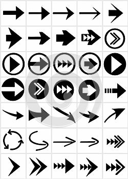 Set of 35 types of arrows