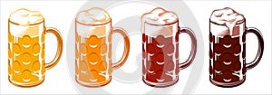 Beer Glass Mugs Oktoberfest Light Lager Stout Porter Ale Set