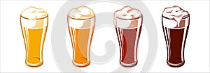 Beer Glass Mugs Weizen Light Lager Stout Porter Ale Set