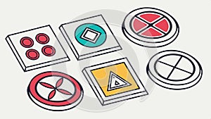 Set of UI buttons, user interface and interactive elements vector design Generative AI