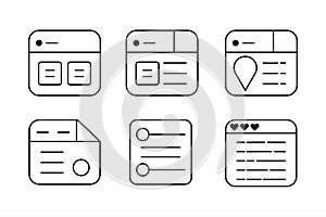 Set of UI Elements Icons - Web Design and App Interface Icons
