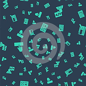 Set UI or UX design, Front end development, Keyboard and on seamless pattern. Vector