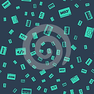 Set UI or UX design, , Front end development and Web on seamless pattern. Vector