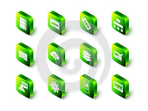 Set UI or UX design, SEO optimization, Site map, Layers, Mobile Apps and Website statistic icon. Vector