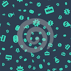 Set UI or UX design, Web and graphic, Computer mouse and Front end development on seamless pattern. Vector