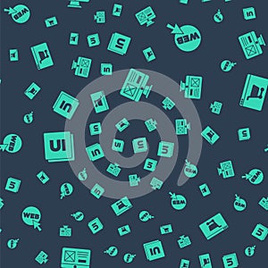 Set UI or UX design, Web and graphic, and Online shopping on screen on seamless pattern. Vector
