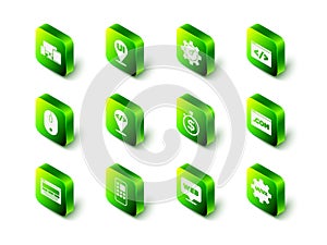 Set UI or UX design, Website statistic, Front end development, Time money, and graphic and Mobile Apps icon. Vector