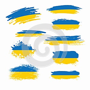 Set of  Ukraine national flags. Collection of difference Ukrainians flag