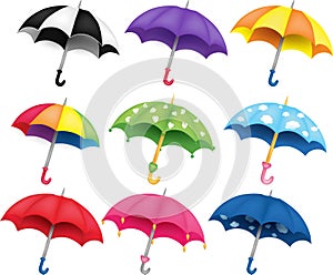 Set of umbrellas