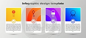 Set Undefined key, Old, Lock and and Bunch of keys. Business infographic template. Vector