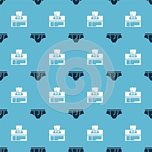 Set Underwear and Wet wipe pack on seamless pattern. Vector