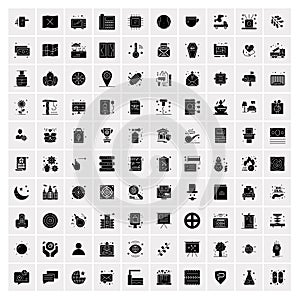 Set of 100 Universal Solid Icons