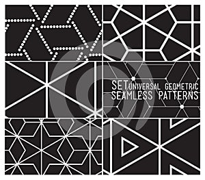 Set of universal vector geometric seamless pattern