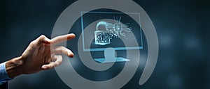 Set up cybersecurity technology protection concept