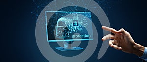 Set up cybersecurity technology protection concept