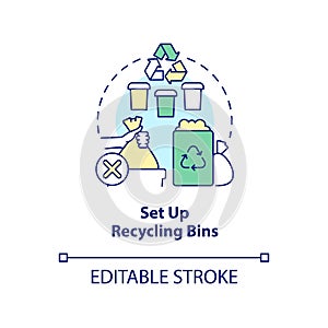 Set up recycling bins concept icon