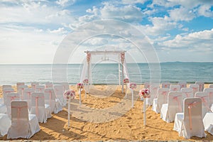 Romantic wedding ceremony on the beach