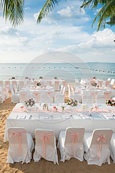 Romantic wedding ceremony on the beach