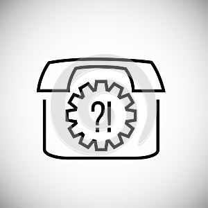 Set up techinical support thin line on black background