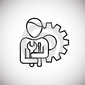 Set up techinical support thin line on white background