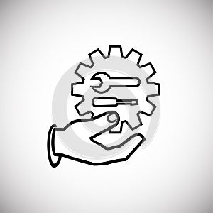 Set up techinical support thin line on white background