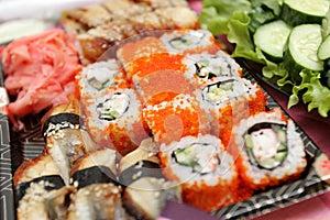 Set of uramaki sushi photo