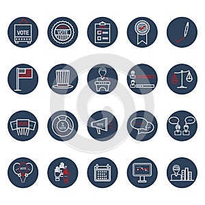 set of us election icons. Vector illustration decorative design