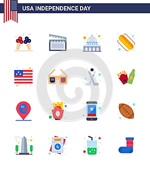 Sada skládající se z 16 spojené státy americké ikony americký symboly nezávislost známky spojené státy americké země státy americký 