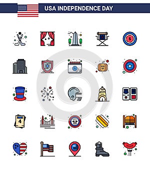Sada skládající se z 25 spojené státy americké ikony americký symboly nezávislost známky televize filmy mezník ředitel 