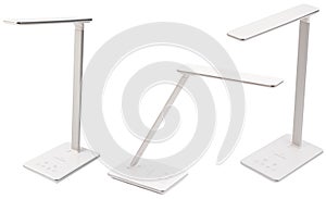 Set of USB desk lamps isolated on white