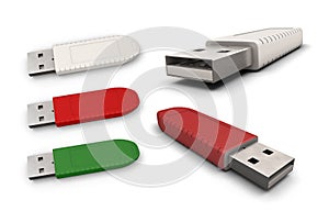 Set USB flash drives in different colors with different species.