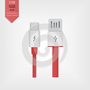 Set of USB and USB type-C interfaces.