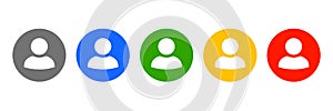 Set user avatar icon, button, profile symbol, flat person icon â€“ vector