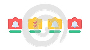 A Set of User Interface Icons for Notifications and Status Updates, vector design Generative AI