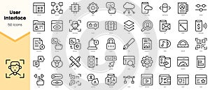 Set of user interface Icons. Simple line art style icons pack. Vector illustration