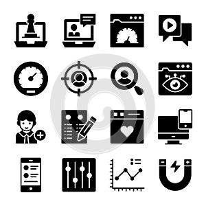 Set of user interface icons, web design, user interface, mobile, computer and other projects