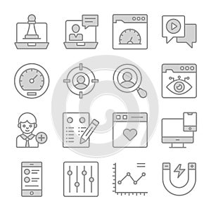 Set of user interface icons, web design, user interface, mobile, computer and other projects