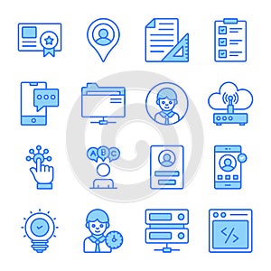 Set of user interface icons, web design, user interface, mobile, computer and other projects