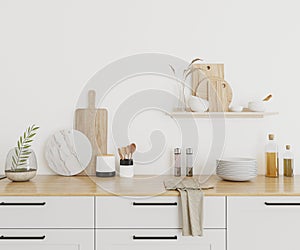 set of utencils in the kitchen, 3d rendering.