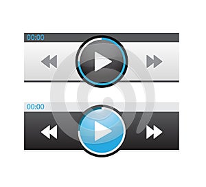 Set of UX audio and video media player templates