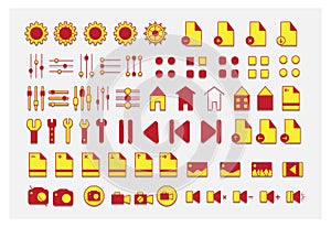 Set of Ux Ui web icons set, Outline icon collection