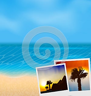 Set vacation beautiful beach photographies