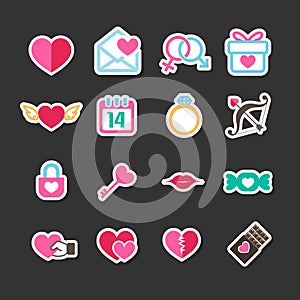 Set of valentine day for love and wedding card decoration icon i