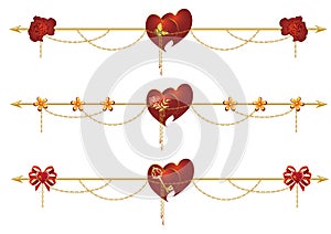 Set of valentine dividers