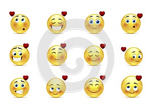 Set valentine emoticons