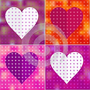 Set of valentine heart stickers