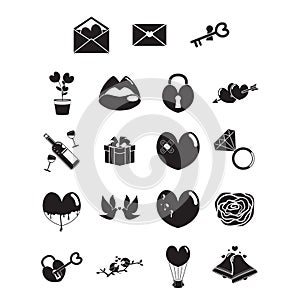 set of valentine icons. Vector illustration decorative design