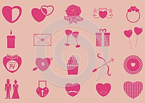 set of valentine's icons. Vector illustration decorative background design